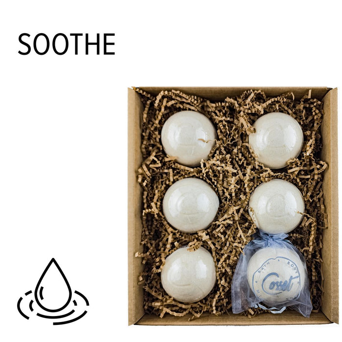 Cleopatra Therapy Bomb 6-Pack (Soothing Oatmeal, Milk & Honey Bath Bombs)