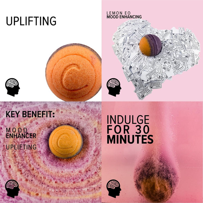 Mood Boost Therapy Bomb 6-Pack (Bath Bombs to Improve Your Mood)