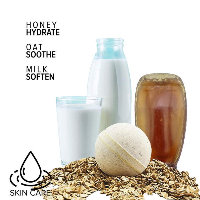 Cleopatra Therapy Bomb 6-Pack (Soothing Oatmeal, Milk & Honey Bath Bombs)