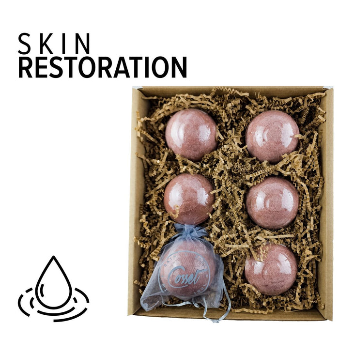 Rosie Therapy Bomb 6-Pack (Skin Restoration Milk Bath Bombs)