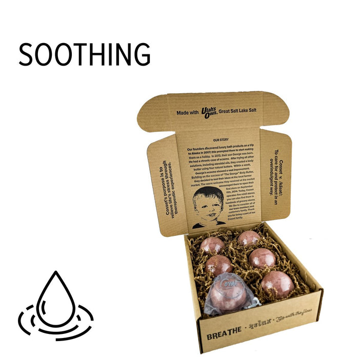 Rosie Therapy Bomb 6-Pack (Skin Restoration Milk Bath Bombs)